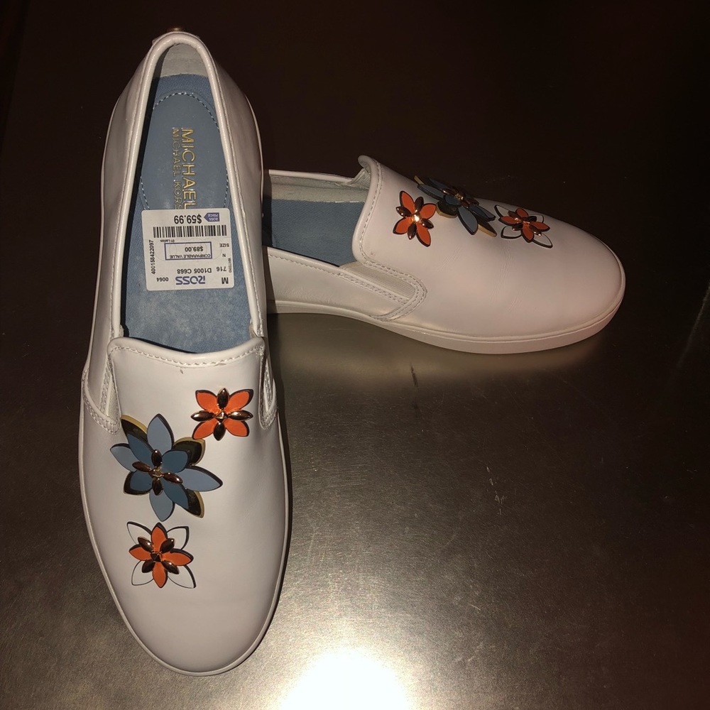 Micheal Kors slip on sneakers with floral details
